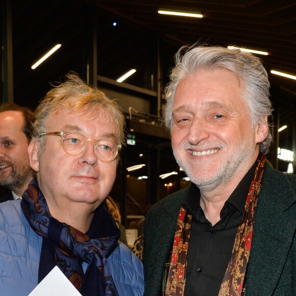 Dominique Besnehard et Gilbert Rozon - Michaël Gregorio fête ses 10 ans de carrière avec son spectacle "J'ai 10 ans!" à l'AccorHotel Arena à Paris, le 16 décembre 2016. © Coadic Guirec/Bestimage