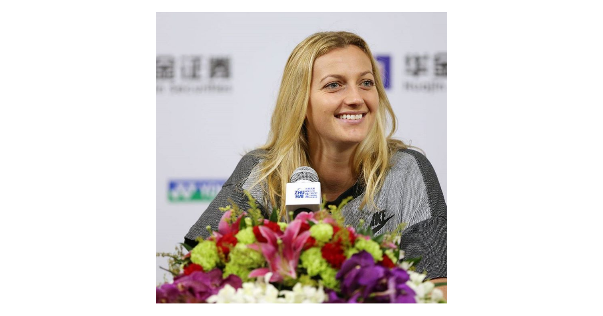Petra Kvitova en conférence de presse. Purepeople