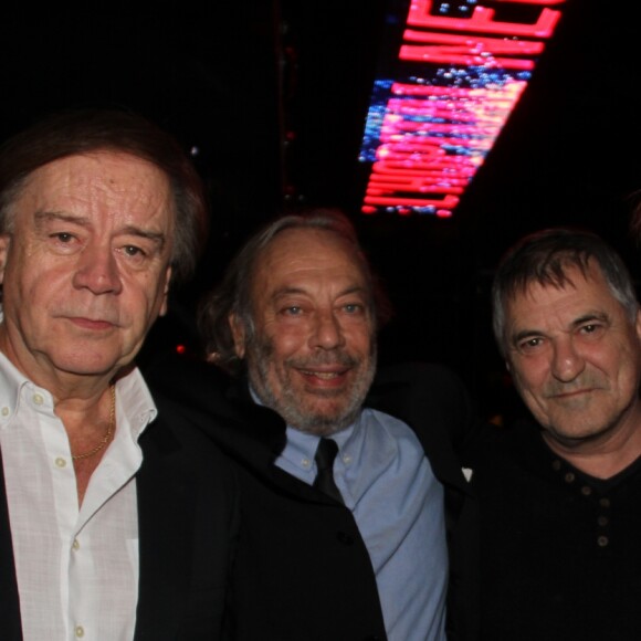 Exclusif - Daniel Lauclair, Franck Couécou, Jean-Marie Bigard et Hervé Taïeb lors de la soirée en faveur des enfants de l'hôpital Necker (1 cadeau par personne à déposer au pied du sapin: Jouets, livres, CD, BD, jeux vidéos,montres, vêtements ... Sans papier cadeau) organisé par Hervé Taïeb, Philippe Lavil, Franck Couécou, Jean-Roch et Moët & Chandon au restaurant La Gioia VIP Room theater à Paris, France, le mardi 20 décembre 2016. © Baldini/Bestimage