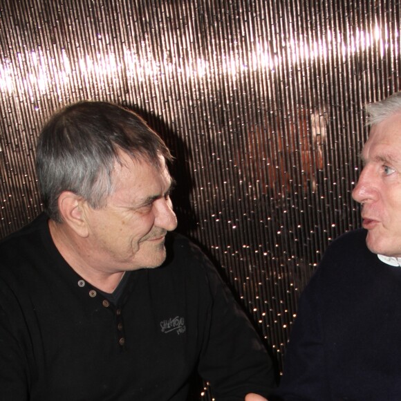 Exclusif - Jean-Marie Bigard et Luis Fernandez lors de la soirée en faveur des enfants de l'hôpital Necker (1 cadeau par personne à déposer au pied du sapin: Jouets, livres, CD, BD, jeux vidéos,montres, vêtements ... Sans papier cadeau) organisé par Hervé Taïeb, Philippe Lavil, Franck Couécou, Jean-Roch et Moët & Chandon au restaurant La Gioia VIP Room theater à Paris, France, le mardi 20 décembre 2016. © Baldini/Bestimage