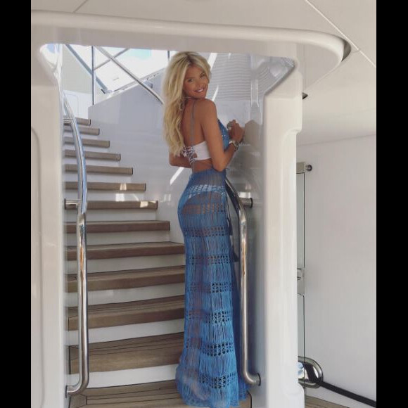 Victoria Silvstedt en vacances aux Bahamas. Décembre 2016.