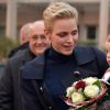 La princesse Charlene et sa fille Gabriella pendant l'inauguration du Village de Noël à Monaco le 3 décembre 2016. Le Village de Noël est installé sur le quai Albert 1er du Port Hercule. Les animations telles que manèges pour enfants, la patinoire ou la grande roue et les différents stands de souvenirs ou de nourritures seront ouverts du 2 décembre au 2 janvier 2017. © Charly Gallo / Gouvernement Princier /Pool restreint Monaco/Bestimage