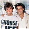George Michael et Andrew Ridgeley du duo Wham! en 1984.