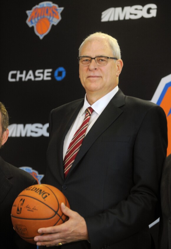 Phil Jackson lors de son intronisation comme président des New York Knicks, le 18 mars 2014 au Madison Square Garden.