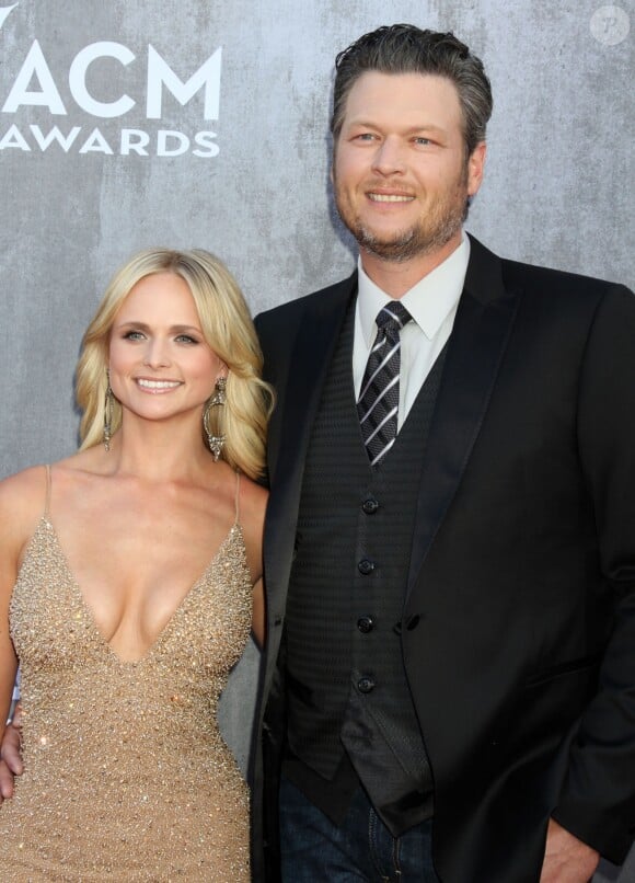 Blake Shelton et sa femme Miranda Lambert à la cérémonie des "Academy Of Country Music Awards" 2014 à Las Vegas, le 6 avril 2014