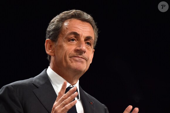 Nicolas Sarkozy - Nicolas Sarkozy en meeting au palais Nikaia pour la campagne des primaires des Républicains en vue de l'élection présidentielle de 2017, Nice le 15 novembre 2016.