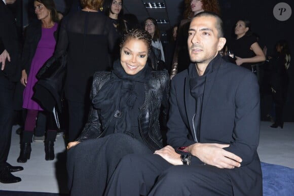Janet Jackson et Wissam Al Mana au defilé Sergio Rossi pendant la fashion week de Milan prêt-à-porter Automne-Hiver 2013/2014, le 21 février 2013