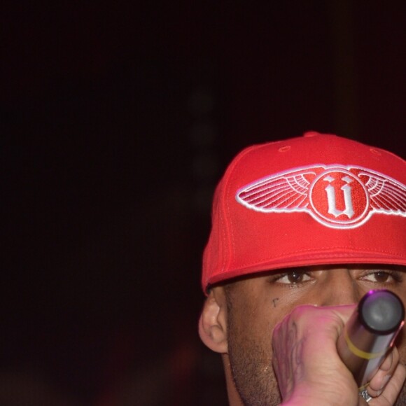 Le chanteur Booba en aftershow au Vip Room a Paris le 13 novembre 2013.