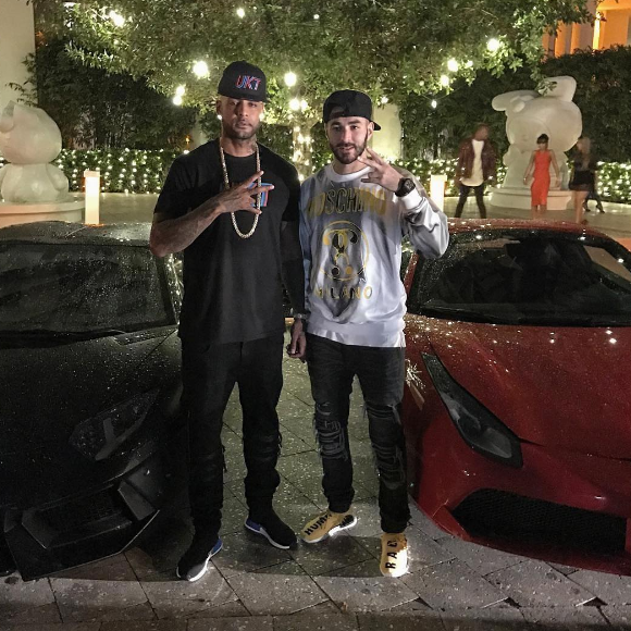 Booba a retrouvé Karim Benzema à Miami. décembre 2016.