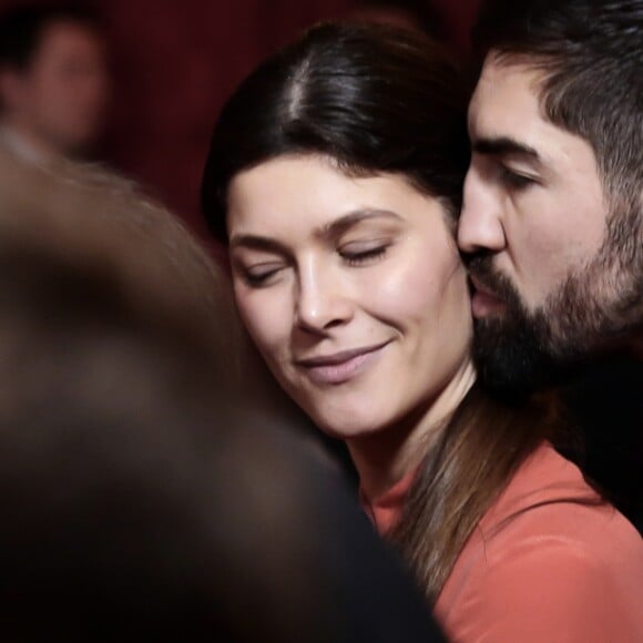 Nikola Karabatic et sa compagne Géraldine Pillet lors de la réception de l'équipe des France de Handball, championne du monde, au palais de l'Elysée à Paris, le 30 janvier 2017, au lendemain de sa victoire en finale de la coupe du monde contre l'équipe de la Norvège. © Stéphane Lemouton/Bestimage