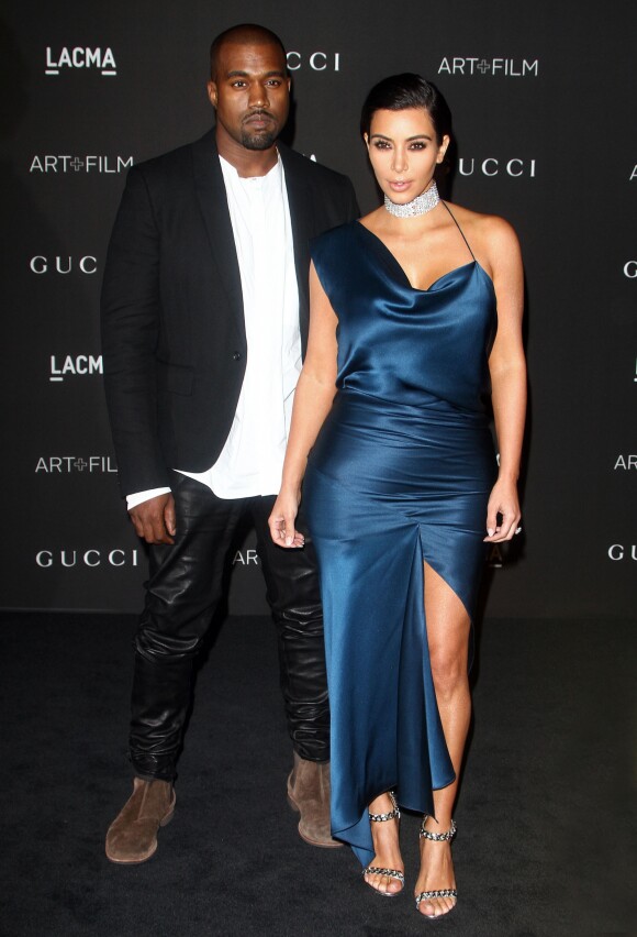 Kim Kardashian et son mari Kanye West - Soirée "LACMA Art + Film Gala" à Los Angeles le 1er novembre 2014.