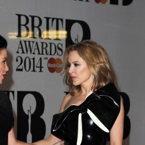 Kylie Minogue et Dannii Minogue - Soirée des "Brit Awards 2014" en partenariat avec MasterCard à Londres, le 19 février 2014.