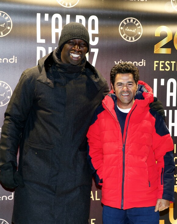 Omar Sy et Jamel Debbouze - Soirée spéciale "Jamel Comedy Club" dans le cadre du 20ème festival de Comédie à l'Alpe d'Huez, le 18 Janvier 2017. © Dominique Jacovides/Bestimage