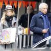 Exclusif - Dominique de Villepin avec sa fille Marie et un ami, sortent de l'hôtel Mark à New York, le 19 janvier 2017.
