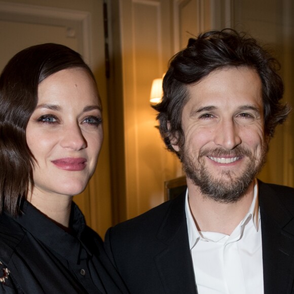 Marion Cotillard enceinte et son compagnon Guillaume Canet - Dîner à l'hôtel Meurice des Révélations César 2017 à Paris le 16 janvier 2017.