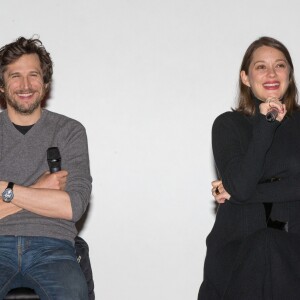 Exclusif - Guillaume Canet et sa compagne Marion Cotillard, enceinte, à l'avant-première de "Rock'n Roll" au cinéma Kinepolis à Lomme, le 4 Janvier 2017. © Stéphane Vansteenkiste/Bestimage