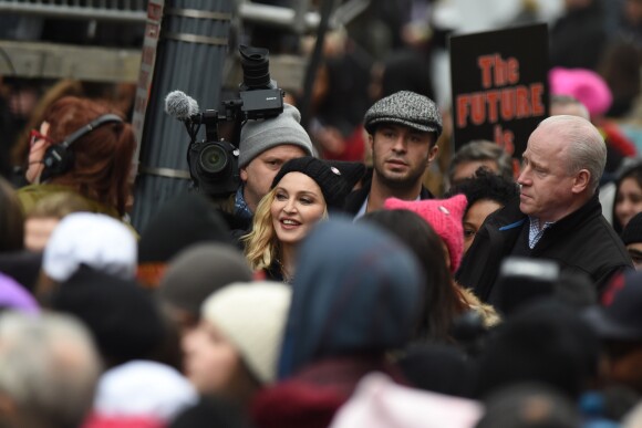 Madonna lors de la manifestation anti-Trump à Washington le 21 janvier 2017.
