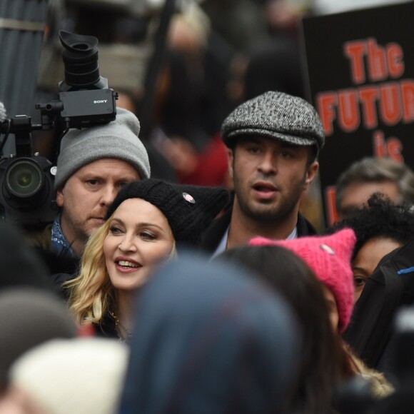 Madonna lors de la manifestation anti-Trump à Washington le 21 janvier 2017.
