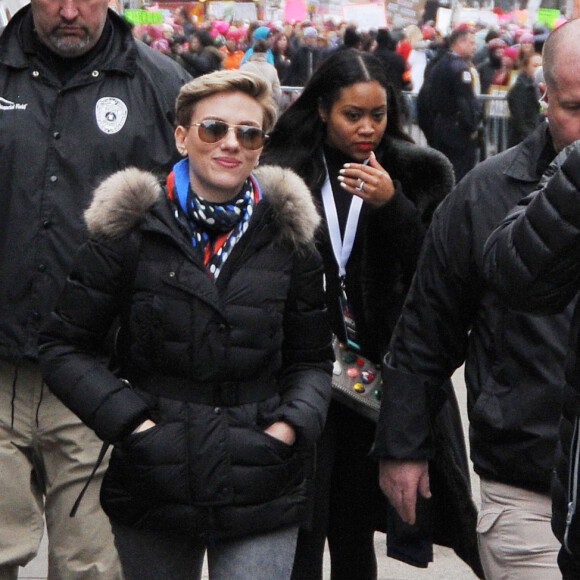 Scarlett Johansson lors de la ‘marche des femmes' contre Trump à Washington, le 21 janvier 2017