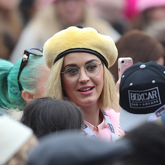 Katy Perry - People, activistes, écrivains et citoyens prennent la parole lors de la ‘marche des femmes' contre Trump à Washington, le 21 janvier 2017.