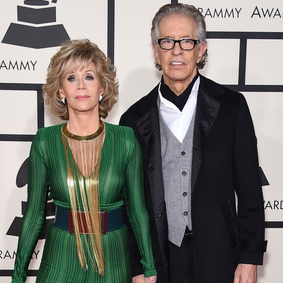 Jane Fonda et son compagnon Richard Perry - 57ème soirée annuelle des Grammy Awards au Staples Center à Los Angeles, le 8 février 2015.
