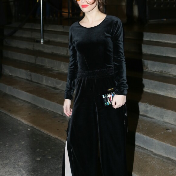 Lola Le Lann - People arrivant au défilé de mode Haute-Couture printemps-été 2017 "Giorgio Armani Privé" au Palais de Chaillot à Paris le 24 janvier 2017.