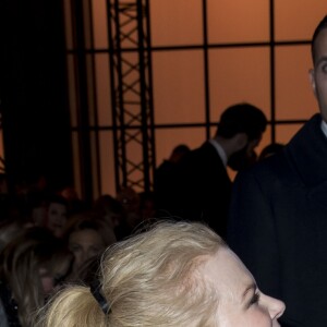 Nicole Kidman et Isabelle Huppert - People au défilé de mode Haute-Couture printemps-été 2017 "Giorgio Armani Privé" au Palais de Chaillot à Paris le 24 janvier 2017.