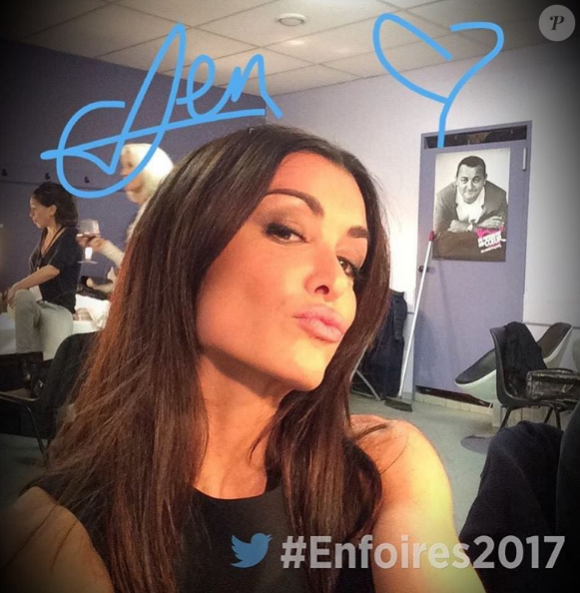 Jenifer dans les coulisses du show des Enfoires, "2017 : Mission Enfoirés". Janvier 2017.