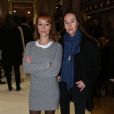 Julia Livage et Vanessa Demouy assistent au défilé Bonpoint, collection automne-hiver 2017, à la Galerie de Minéralogie. Paris, le 25 janvier 2017.