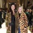 Mimi Thorisson et Léa Drucker assistent au défilé Bonpoint, collection automne-hiver 2017, à la Galerie de Minéralogie. Paris, le 25 janvier 2017.