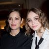 Marion Cotillard enceinte et Lily-Rose Depp - Dîner à l'hôtel Meurice des Révélations César 2017 à Paris le 16 janvier 2017. Ce sont trente-quatre jeunes talents, qui ont été sélectionnés par le Comité Révélations de l'Académie des Arts et Techniques du Cinéma pour incarner la nouvelle garde du cinéma français et qui posent avec leur parrains et marraines, avant la cérémonie des César qui se tiendra le 24 février prochain. © Cyril Moreau/Bestimage