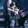 Kim Kardashian et sa fille North La famille Kardashian prend un jet privé à Van Nuys, le 26 janvier 2017.
