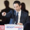 Meeting de Benoît Hamon, candidat à la primaire de la gauche, à l'Institut National du Judo. Paris, le 18 Janvier 2017.