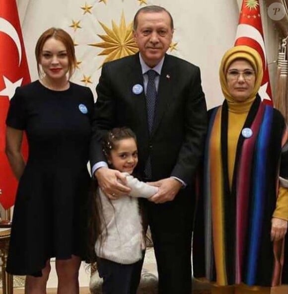 Lindsay Lohan rencontre le président truc Erdogan, à Ankara. Instagram, le 27 janvier 2017