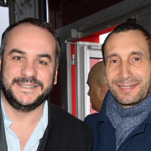 François-Xavier Demaison et Zinedine Soualem lors de la 96ème édition du Prix d'Amérique Opodo à l'hippodrome de Paris-Vincennes, le 29 janvier 2017. © Guirec Coadic/Bestimage