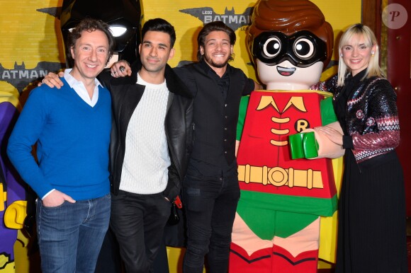 Stéphane Bern, War Tek, Rayane Bensetti et Natoo à la première de "Lego Batman" au cinéma le Grand Rex à Paris, le 01 février 2017. © Guirec Coadic/Bestimage