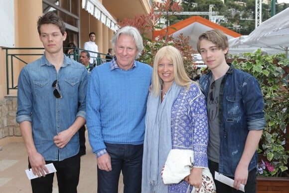 Björn Borg, sa femme Patricia Östfeldt et leurs fils Robin et Leo - People lors de la finale du tournoi de tennis Rolex Masters de Monte-Carlo à Monaco. Le 20 avril 2014.