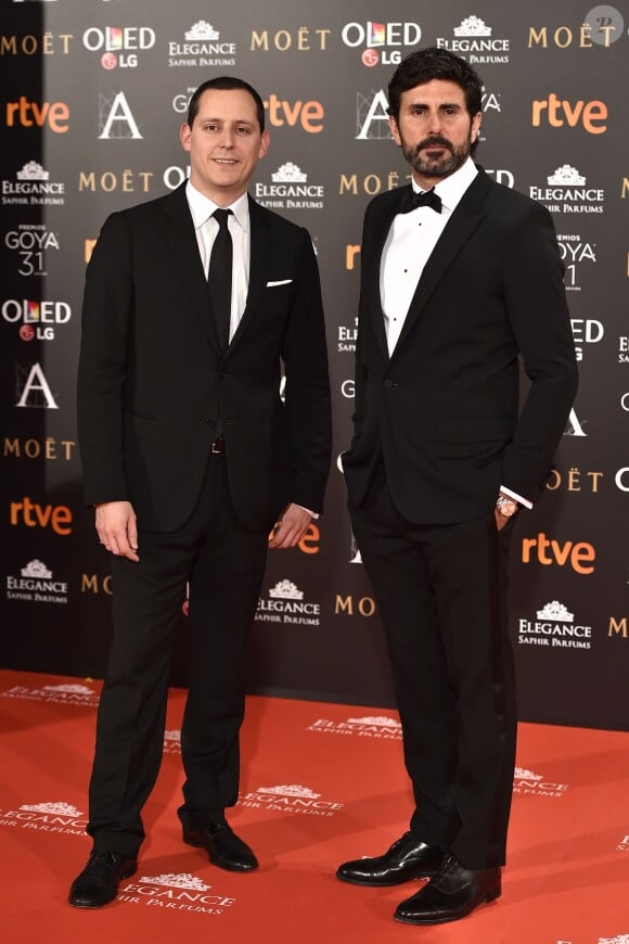 Olmo Figueredo et Hernan Zinc - Photocall lors de la 31ème cérémonie des Goya Awards à l'hôtel Marriott à Madrid, le 4 février 2017.
