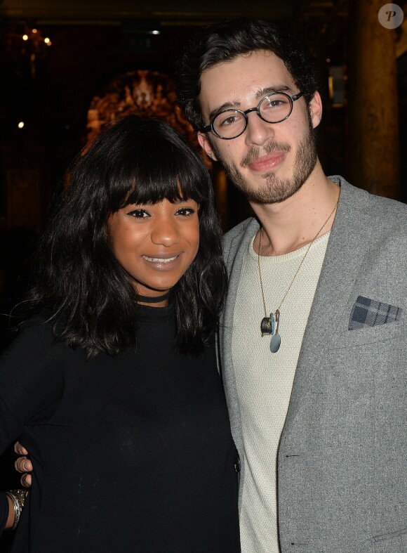 Awa Sy et Alexandre Carcelen lors de l'inauguration du tout nouvel espace dédié à l'émission de The Voice, la plus belle voix au musée Grévin à Paris, France, le 7 février 2017. © Veeren/Bestimage