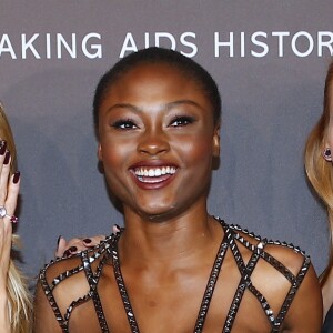 Heidi Klum, Leticia Wala-Ntuba et Lynn Petertonkoker à la soirée amfAR au Cipriani's Wall Street à New York, le 8 février 2017