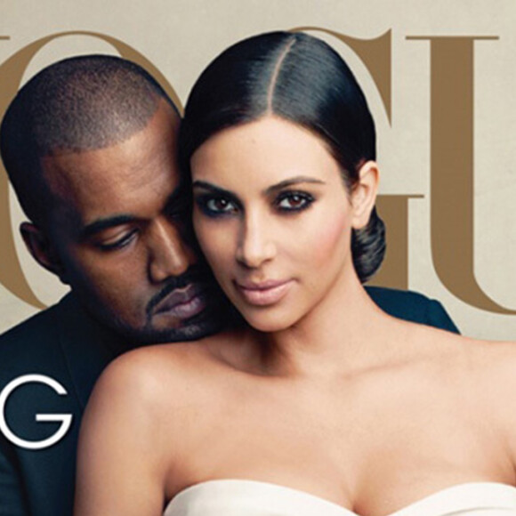 Couverture du Vogue Etats-Unis Avril 2014 avec Kim Kardashian et Kanye West