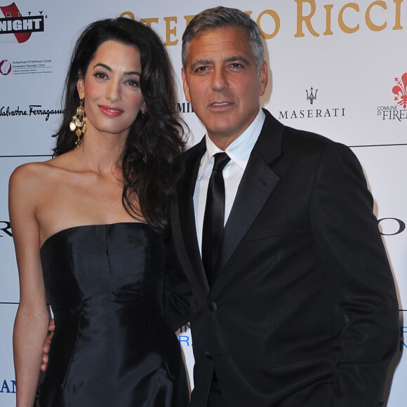 George Clooney et sa fiancée Amal Alamuddin assistent à la soirée "Celebrity Fight Night" à Forte dei Marmi. Le 7 septembre 2014