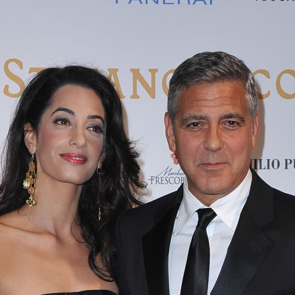 George Clooney et sa fiancée Amal Alamuddin assistent à la soirée "Celebrity Fight Night" à Forte dei Marmi. Le 7 septembre 2014