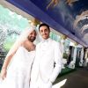 Exclusif - Mariage de Cyril Hanouna avec Camille Combal dans la Little White Wedding Chapel de Las Vegas le 2 avril 2016. Dominique Jacovides/Bestimage
