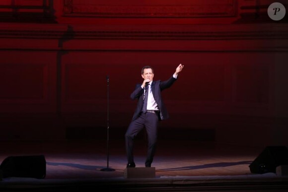 Exclusif : Gad Elmaleh lors de son spectacle Oh My Gad" au "Carnegie Hall" à New York, le 11 février 2017.