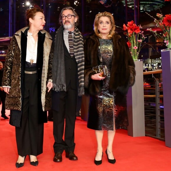 Catherine Frot, Martin Provost et Catherine Deneuve à la première de ‘Sage Femme' lors du 67e Festival international du Film Berlinale à Berlin en Allemagne, le 14 février 2017