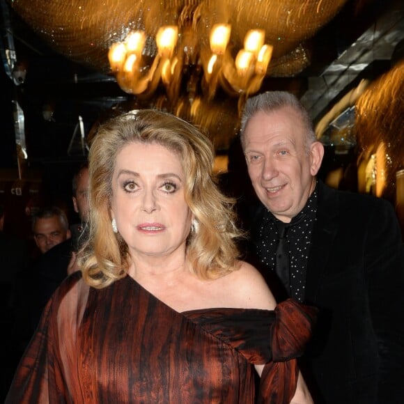 Semi-Exclusif - Jean Paul Gaultier et Catherine Deneuve, présidente du jury des Globes de Cristal 2017 - 11e cérémonie des Globes de Cristal au Lido à Paris, le 30 janvier 2017. © Rachid Bellak/Bestimage