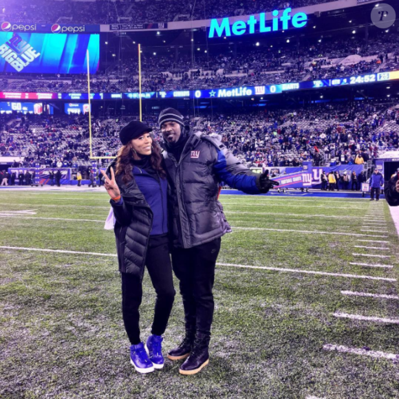 Sanya Richards-Ross et Aaron Ross, ému d'être de retour chez les Giants de New York en décembre 2016, attendent en 2017 leur premier enfant. Photo Instagram.