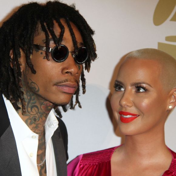 Wiz Khalifa et son ex-femme Amber Rose au gala Pre-Grammy à l'hôtel The Beverly Hilton à Beverly Hills, le 11 février 2017