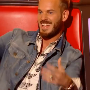 M. Pokora dans "The Voice 6", le 18 février 2017 sur TF1.